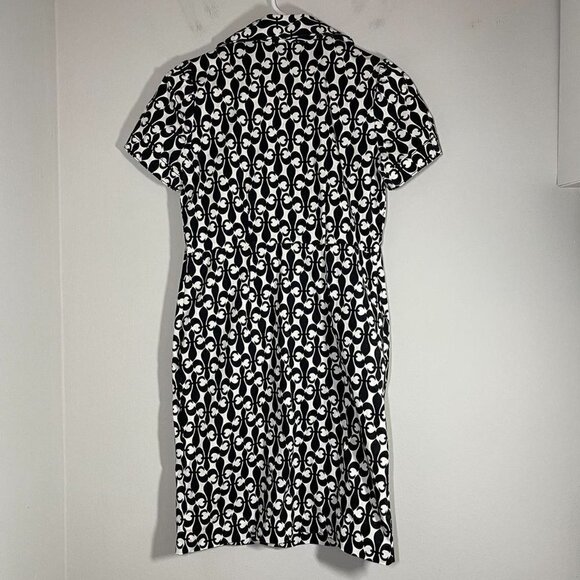 CLUB MONACO fleur de lis abstract printed collared dress size 0 - Picture 5 of 8